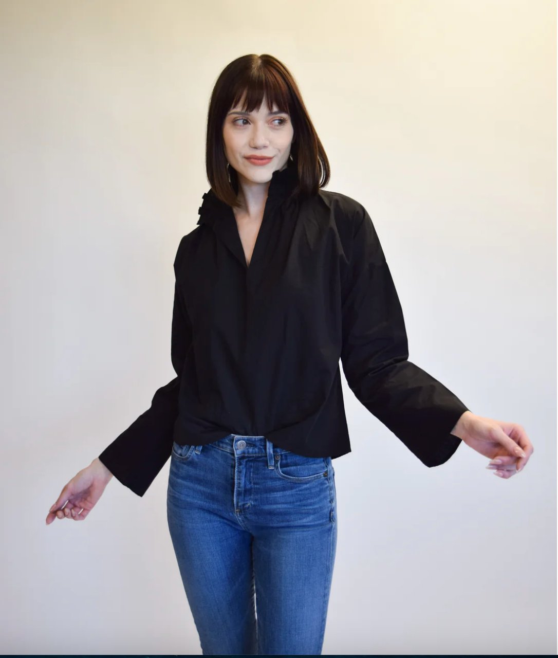 Vicki Long Sleeve Top - Black