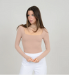 Stacy Square Neck Bodysuit - Latte Blush