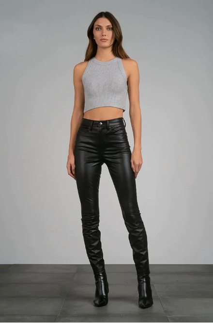 Kyla Faux Leather Pant - Black
