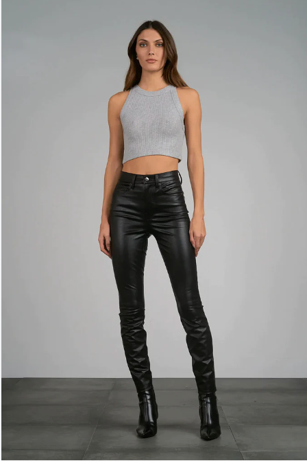 Kyla Faux Leather Pant - Black