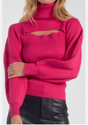 Fuchsia Cut Out Sweater