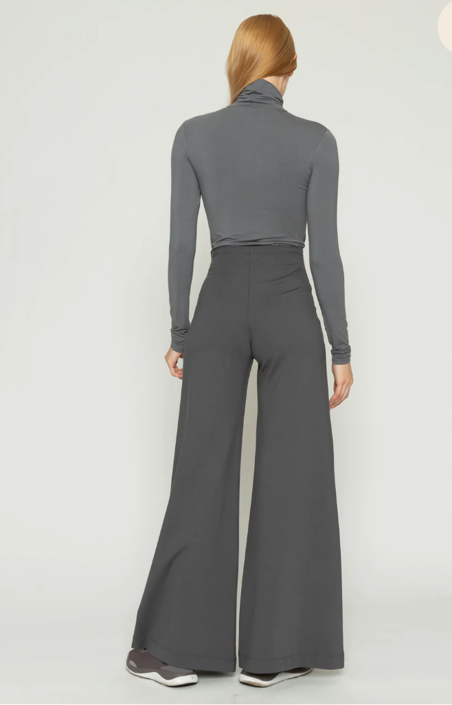 Ponte Wide Leg Pant - Slate