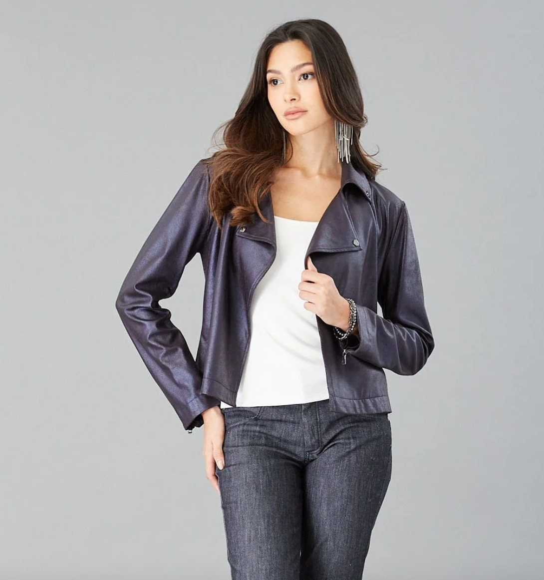 Python Moto Jacket - Navy