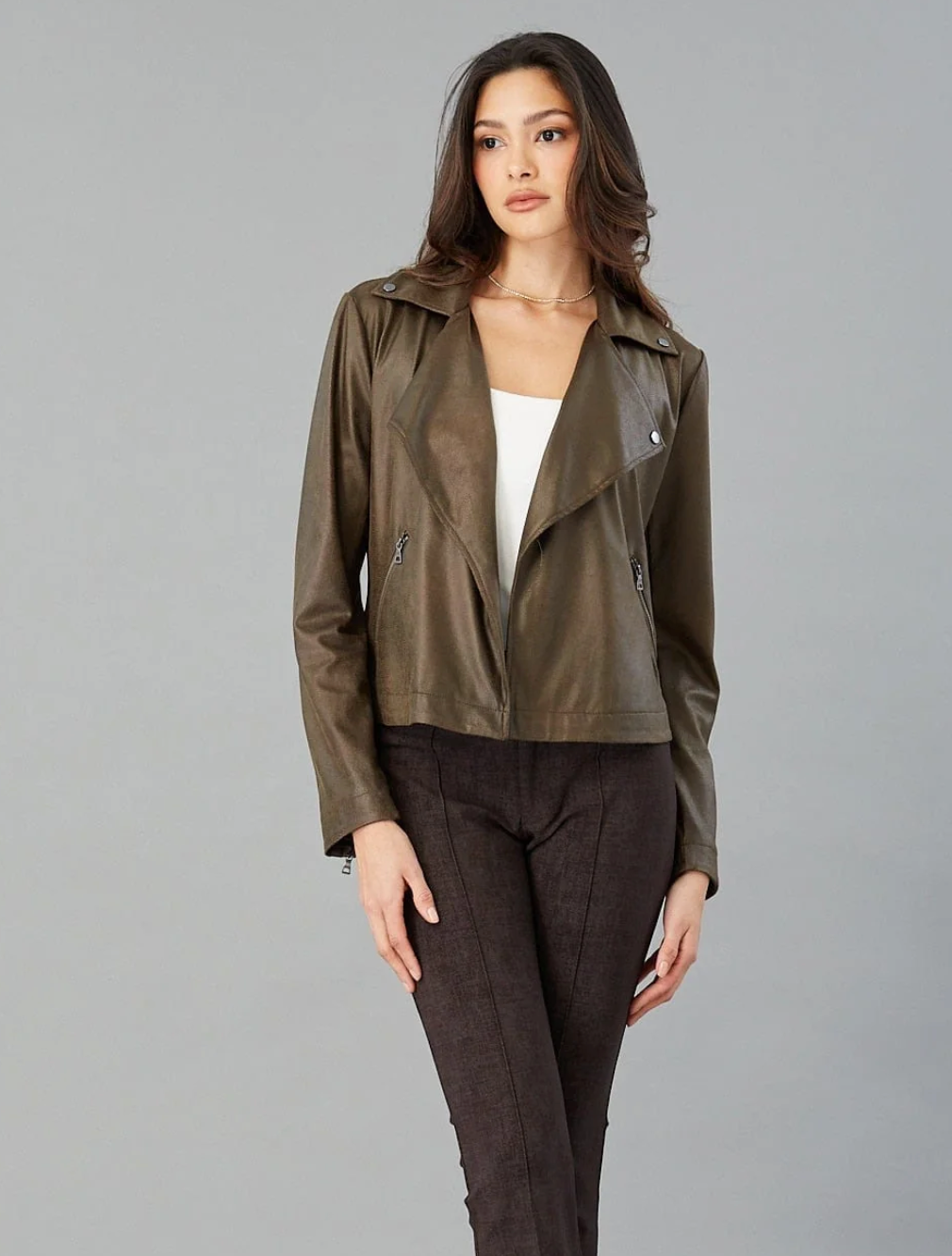 Python Moto Jacket - Olive