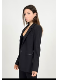 Alexis Ponte/Faux Leather Blazer