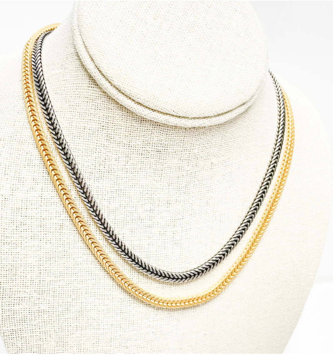 Flat Woven Chain Necklace