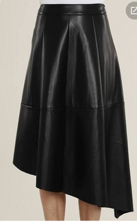 Shark Hem Vegan Leather Skirt