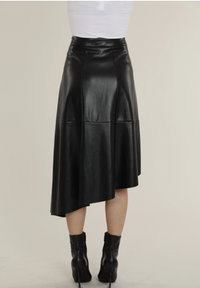 Shark Hem Vegan Leather Skirt