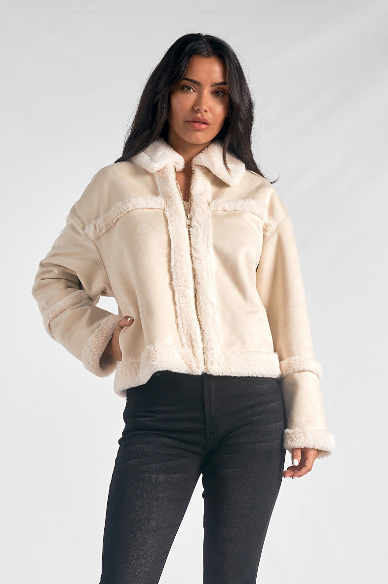 Winter White Sherpa Coat