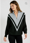 Black Zip Collar Sweater