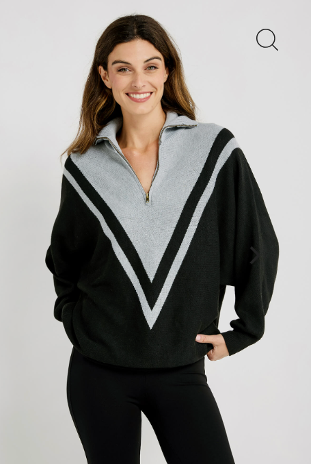 Black Zip Collar Sweater