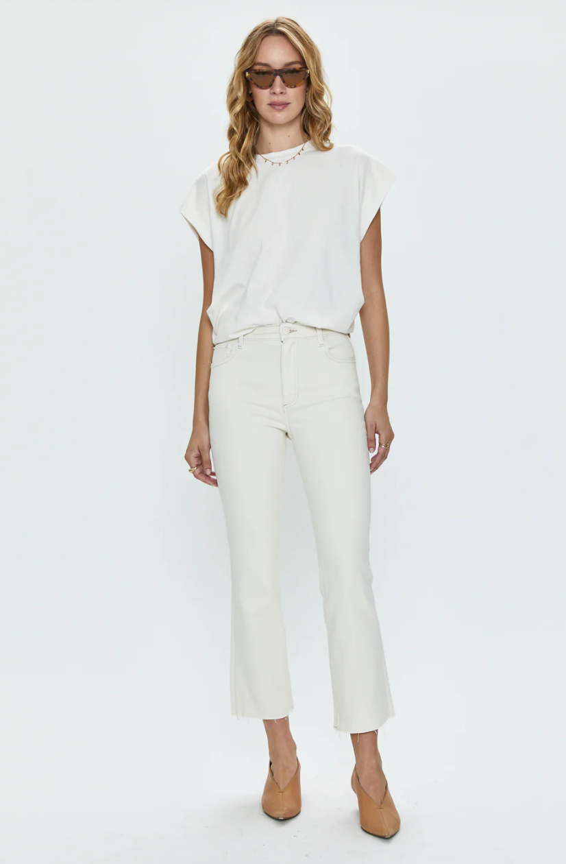 Lennon High Rise Crop Jean - Sandstone