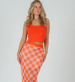 Callie Knit Tank - Orange