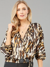 Leopard Surplice Top