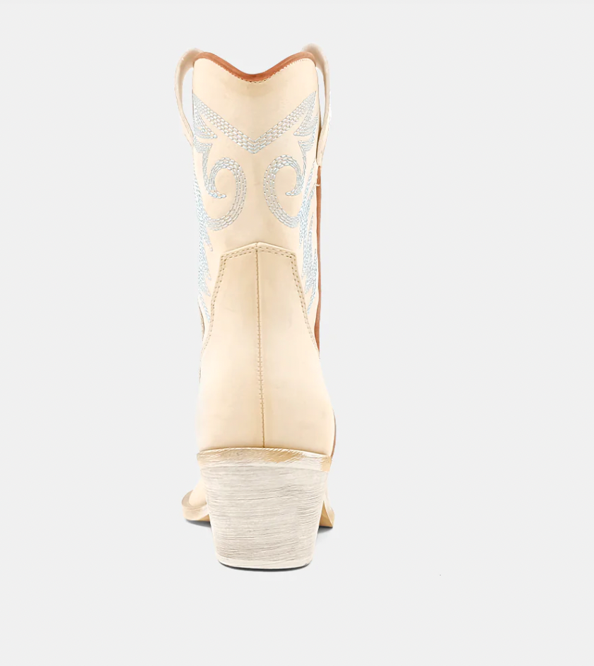 Zahara Short Cowboy Boot - Cream