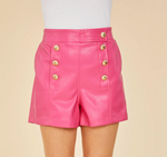 Hot Pink Vegan Leather Short