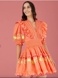 Perla Dress - Coral Floral