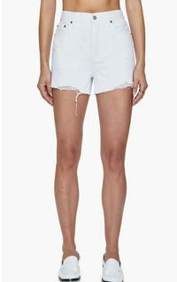 Nova High Rise Cut Off Short - White