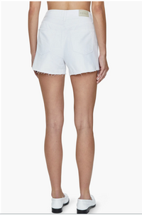 Nova High Rise Cut Off Short - White