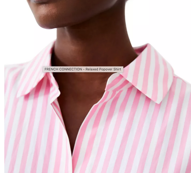 Relaxed Pink Stripe Popover Top