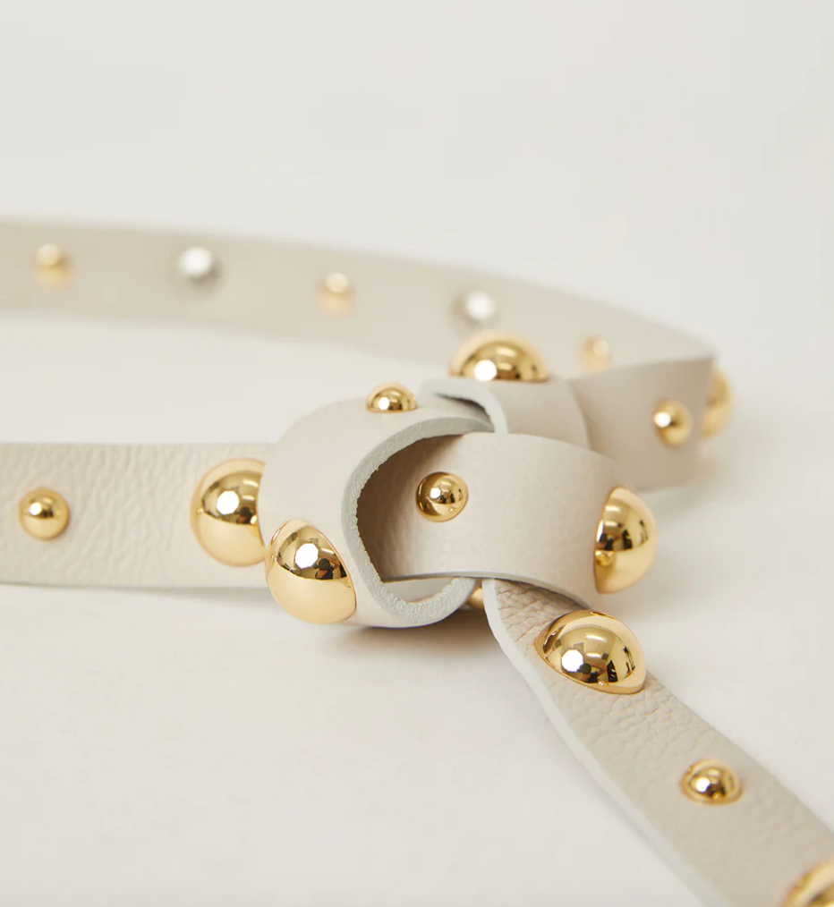 Tilly Moto Belt - Bone Gold