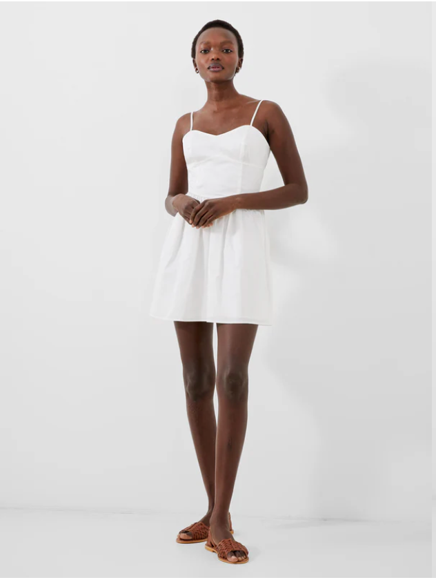 Florida Strappy Flared Dress - White