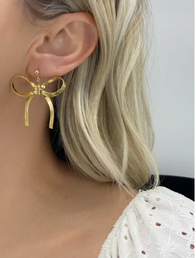 Gifted Bow Statement Earring