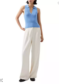 Cozy Soft Collared Sleeveless Top - Dusted Blue