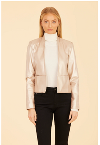 Metallic Gold Open Front Jacket