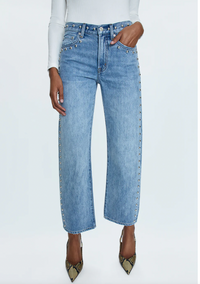 Lexi Mid Rise Bowed Straight Jean