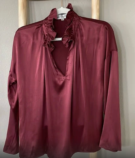 Vicki Top - Burgundy Silk