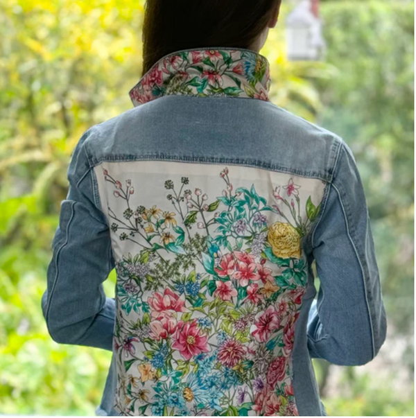 The Light Denim Jacket - Pink Bouquet