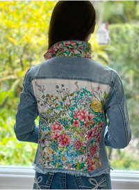 The Light Denim Jacket - Pink Bouquet