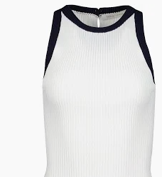 Candace Ribbed Sweater Tank - White