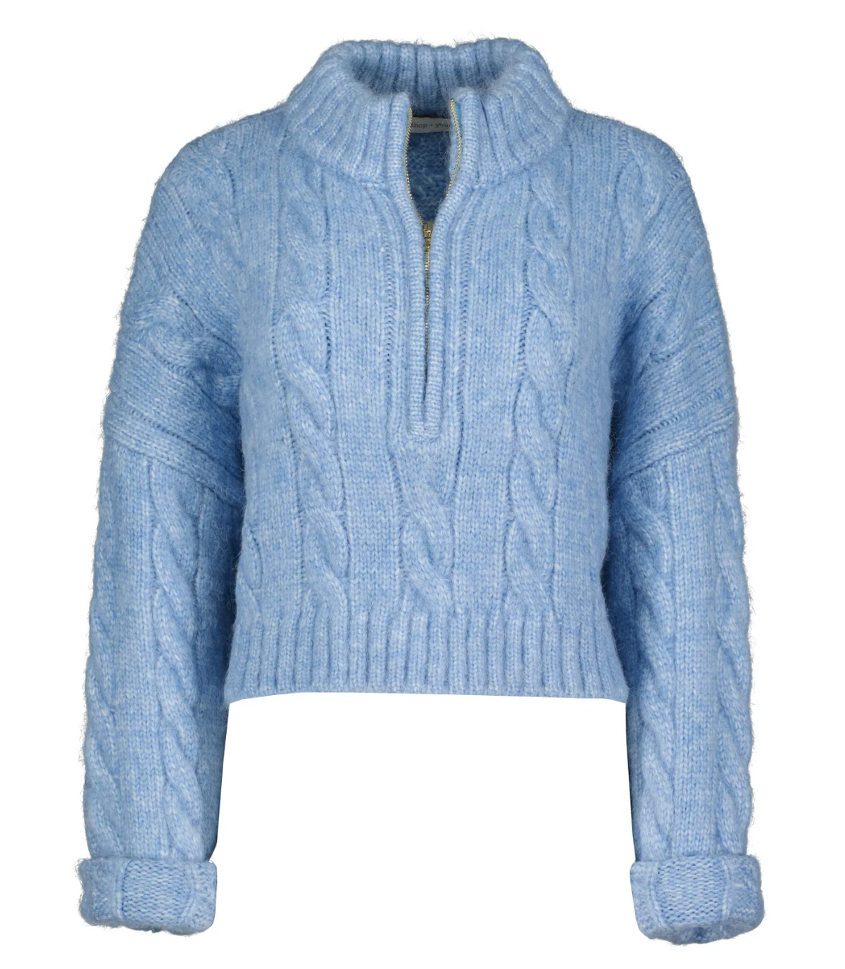 Kyla Cable Knit Sweater-Blue