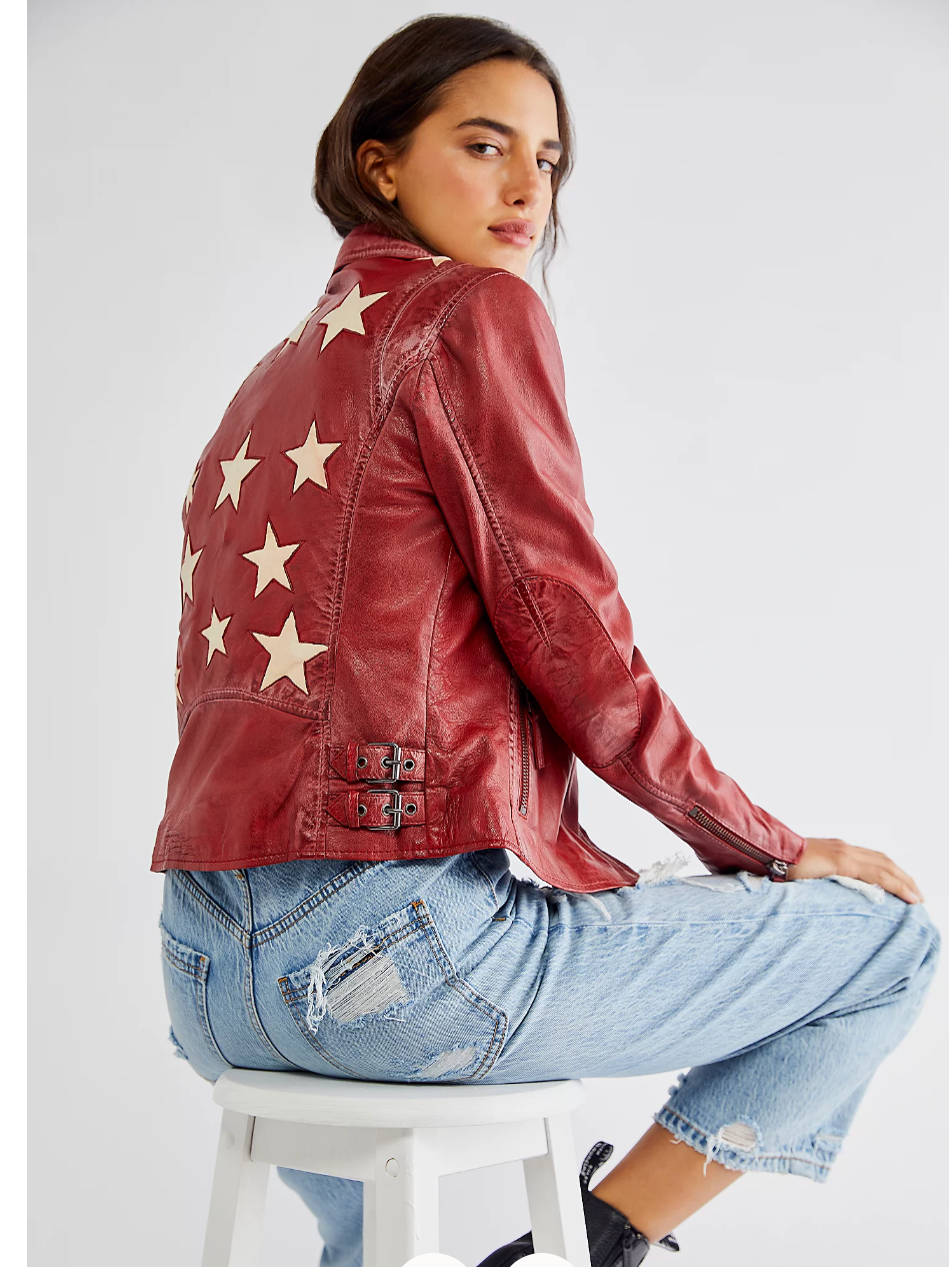 Christy Moto Jacket-Red