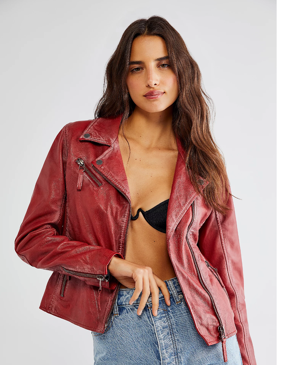 Christy Moto Jacket-Red