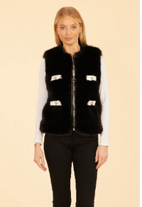 Leather and Luxe Vest-Black