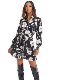 Dyan Mini Dress-Black Floral