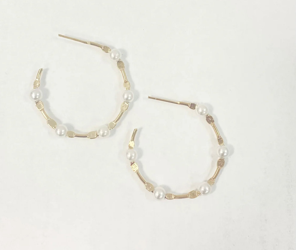 Greta Pearl Hoop-Small