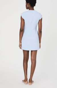 Whisper Mock Neck Mini Dress-Blue