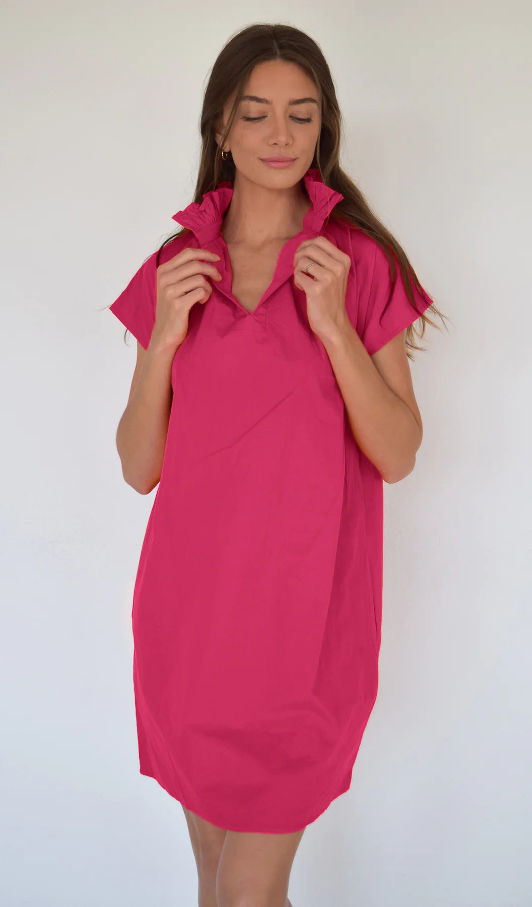 Vickie Short Sleeve Dress - Magenta