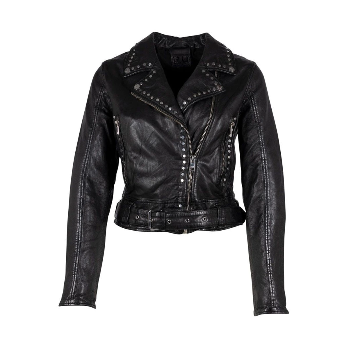 Maryn Rf Leather Jacket-Black