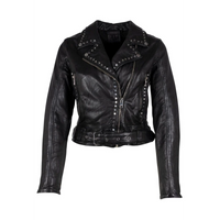 Maryn Rf Leather Jacket-Black