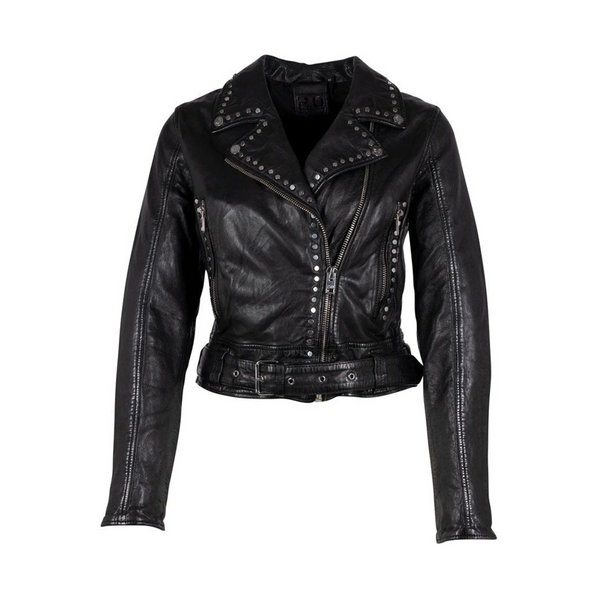 Maryn Rf Leather Jacket-Black