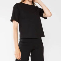 Ponte Knit Short Sleeve Top