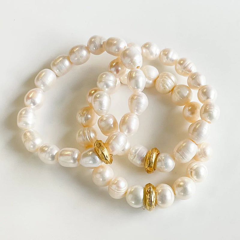 Pearl Washer Bracelet - White