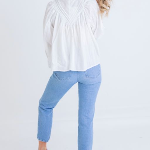 White Pleated Top