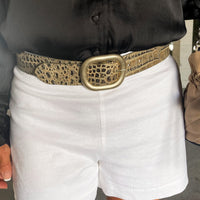 Black and Gold Croc Belt