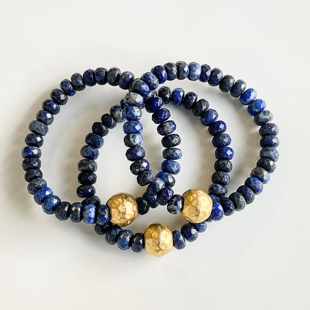 Rondelle Gemstone Bracelet - Navy